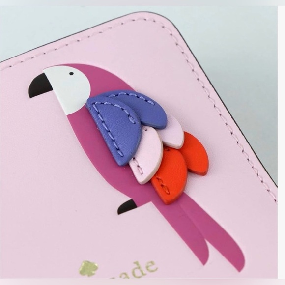 Kate Spade Flock Party Novelty Small L-Zip Bifold Wallet - NWOT - Picture 2 of 5
